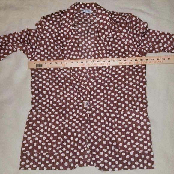 NWT Cristin Stevens Women's Brown Polkadot Blouse and Skirt VTG Set Size Medium - Picture 10 of 13